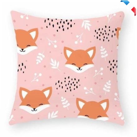 Coussin carré motif renard ou biche 30x30cm